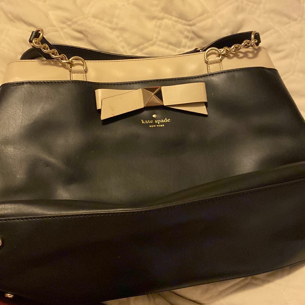 Kate Spade purse. Black/cream with bow